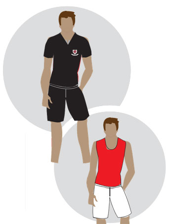 Illustration of the boys PE kit